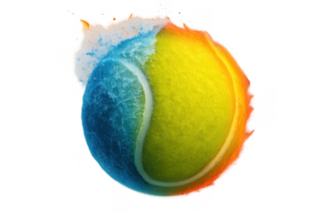 Tennis ball representing hot and cold competition