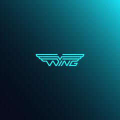 Wing of air aviation typographic logo.