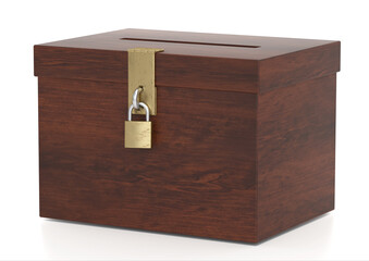 Ballot box isolated on white background. 3D illustration