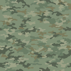 Fototapeta premium Classic green and brown military camouflage seamless pattern background. Vector Illustrations. EPS Editable
