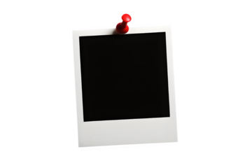 blank instant photo frame on transparent background