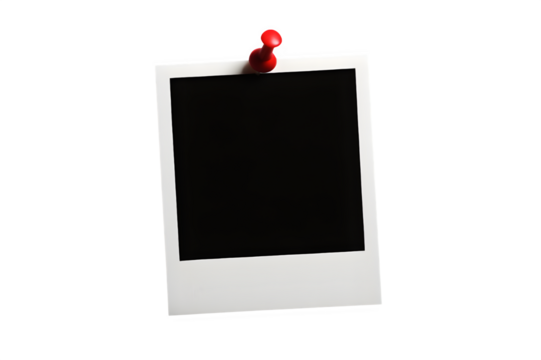 blank instant photo frame on transparent background