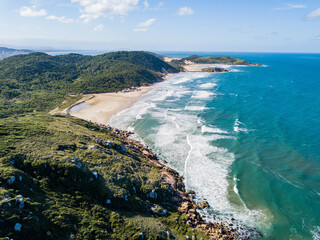 Fototapeta premium Manelome Beach, Laguna - aerial view of the beach with beautiful natural landscape
