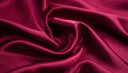 Obraz premium Luxury red silk and satin fabric with a smooth, shiny texture creates an elegant backdrop with soft waves and drapery