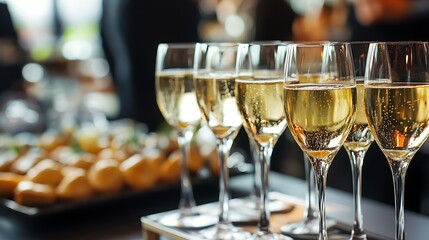 Welcome drink with cocktail glasses and drinks at an event