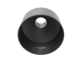 Industrial PVC PIPE Connection Joint: Detailed 3D Model of a Grey Metal Straight Reducer Coupling for Commercial HVAC and Drainage Piping Systems, Isolated Utility Element, High-Quality Render.