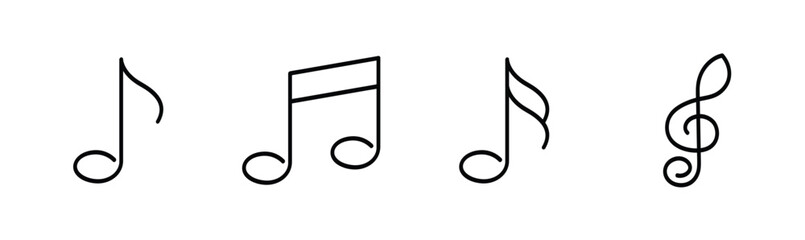 Music Notes Doodle Style. Hand-drawn musical notes illustration. Simple hand drawn notes and musical clef in doodle style, vector illustration.