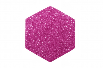 Pink glitter hexagonal shape with shimmering sparkle texture, abstract vibrant fuchsia magenta pattern background