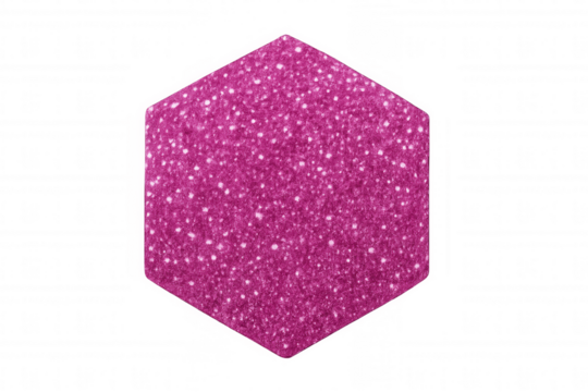 Pink glitter hexagonal shape with shimmering sparkle texture, abstract vibrant fuchsia magenta pattern background