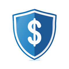 Obraz premium Financial Security Blue Shield with Dollar Icon – AI Generated