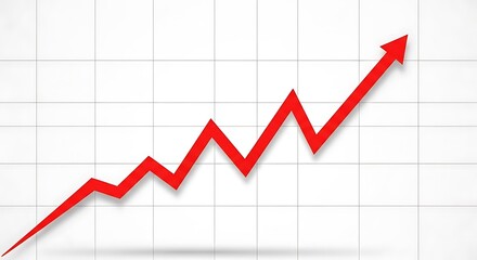 Red arrow growth chart rising trend success business finance
