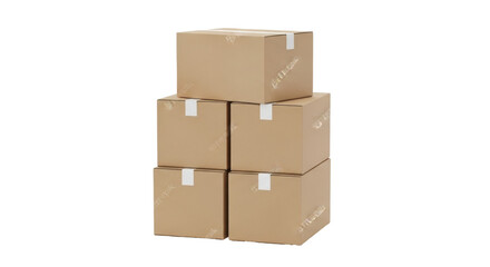 Fototapeta premium Isolated Stack of Cardboard Boxes is Ready for Delivery, Moving, or Shipping Orders