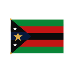 Vector art of flag of the democratic republic of the congo, featuring horizontal stripes of green, red, and black, with a blue triangle on the hoist side containing a yellow star