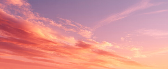 Fototapeta premium Colorful gradient sunset sky with dramatic pink and orange clouds