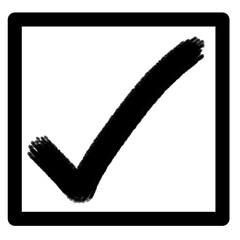 check mark in square frame 