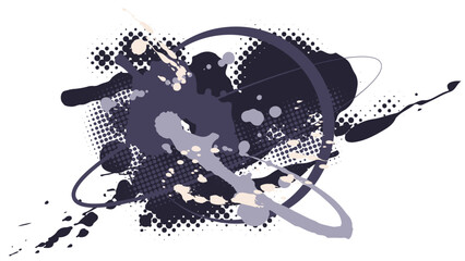 Fototapeta premium シンプルでかっこいい抽象的な背景装飾イラスト しぶき スプラッシュ インク