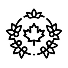 Vector art of canadian maple leaf emblem with wreath