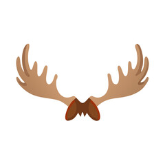 Vector art of a pair of moose antlers, , a symbol of wildlife and the wilderness, often associated with nature and forest environments, representing strength and majesty