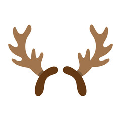 Vector art of a pair of brown reindeer antlers attached to a headband