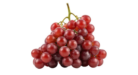 Isolated bunch of ripe red grapes, fruit with stem, healthy snack, close-up of sweet dessert
