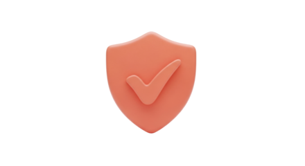 Isolated security shield with check mark, data protection icon for safe and secure access