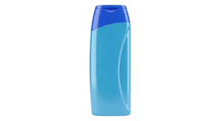Isolated Bottle of Hygiene Product, Light Blue Body and Dark Blue Top, Shampoo or Lotion