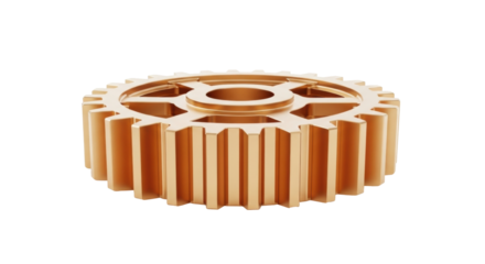 Isolated close-up shot of cogwheel, precision engineering component, detailed industrial part