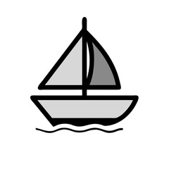 Vector art of simple illustration of a sailboat on water