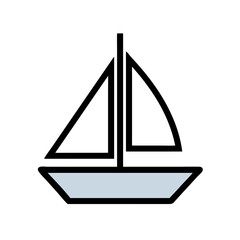 Vector art of simple illustration of a sailboat with two sails
