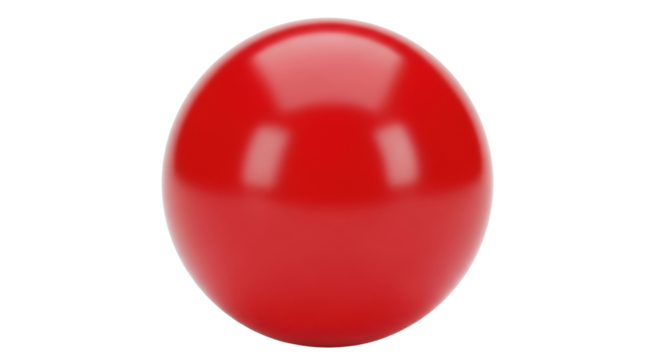 Isolated shiny red sphere with reflections, bright and smooth surface with a simple design