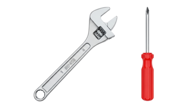 Isolated Wrenches and Screwdrivers Hand Tools Professional Toolkit for Repair Shop