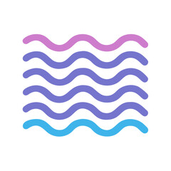 Vector art of abstract wavy lines in gradient colors, representing water or sound waves