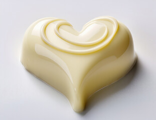 Melting Heart White Chocolate on White Background