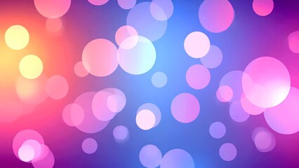 A vibrant background featuring colorful, soft-focus circles against a gradient backdrop, evoking a cheerful and dreamy atmosphere.