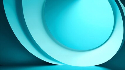 Abstract design featuring overlapping circular shapes in a soothing turquoise hue, creating a modern and minimalist aesthetic.