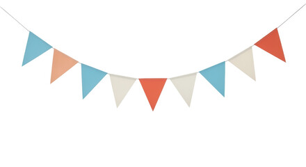 Obraz premium Isolated Party Banner Garland With Pennants Colorful Birthday Celebration Decoration Vector