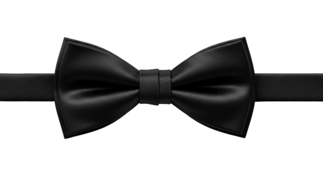 Isolated Black Bow Tie Close Up Studio Shot of Stylish Formal Wear for Men's Fashion