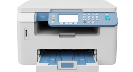 Isolated office printing device for businesses, monochrome laser printer for productivity