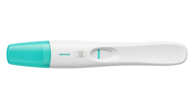 Isolated pregnancy test showing positive result, indicating confirmation of pregnancy status