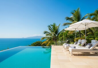 Fototapeta premium swimming pool in tropical resort