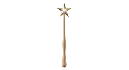 Isolated magic wand with star on top for children's fairytales and special occasions