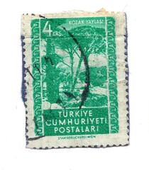A vintage postage stamp from Turkey.