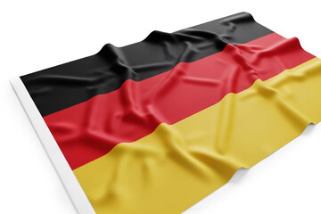 Folded German National Flag with Soft Fabric Waves