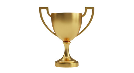 Isolated golden trophy cup object for winning competitions and successful prizes concepts