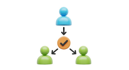 Isolated hierarchy approval and delegation process, leader approving work assignments to team...