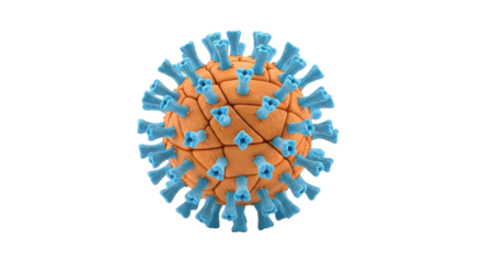 Isolated coronavirus cell illustration for science, medicine or healthcare research use