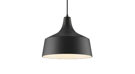 Isolated Black Pendant Lighting Fixture for Indoor Decor, Interior Illumination Element