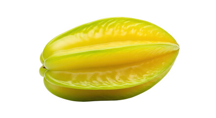 Isolated Star Fruit, a whole tropical fruit known for its unique star shape and juicy flesh