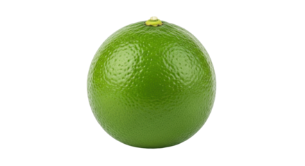 Isolated vibrant green lime fruit, vitamin C, juicy citrus with textured peel surface
