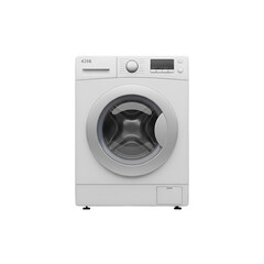 White Front-Loading Washing Machine with Digital Display